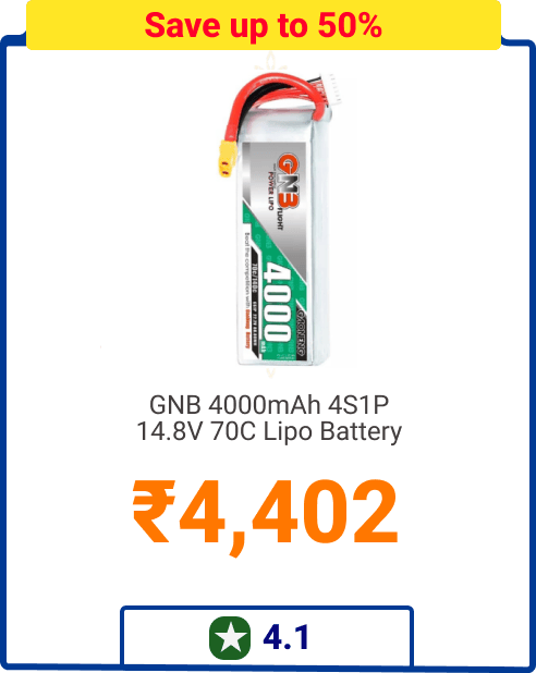 GNB 4000mAh 4S1P 14.8V 70C Lipo Battery - Save up to 50% - Rs 4,402