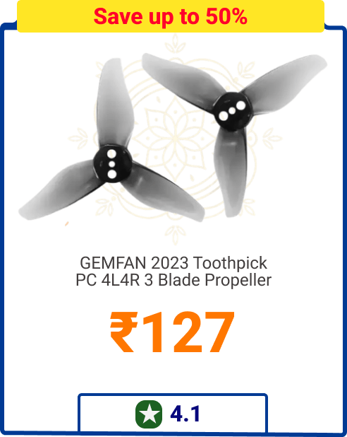 GEMFAN 2023 Toothpick PC 4L4R 3 Blade Propeller - Save up to 50% - Rs 127