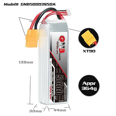 GNB 5000mAh 3S1P 11.1V 50C Lipo Battery