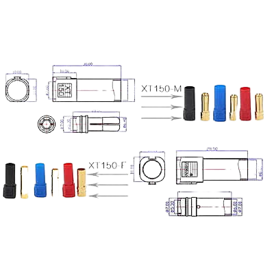 AMASS XT150 Gold Plated Connector AMASS XT150 Gold Plated Connector