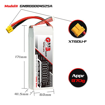 GNB-10000MAH 4S1P 14.8V 25C LIPO BATTERY GNB-10000MAH 4S1P 14.8V 25C LIPO BATTERY