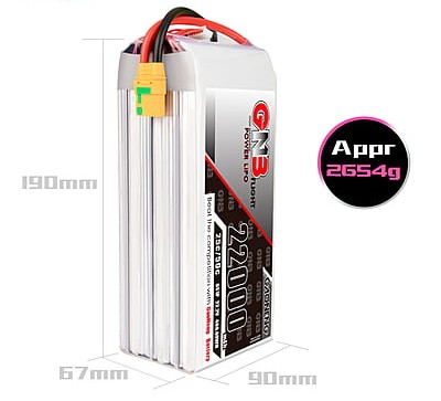 GNB 22000mAh 6S1P 22.2V 25C Lipo Battery GNB 22000mAh 6S1P 22.2V 25C Lipo Battery