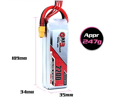 GNB 2200mAh 4S1P 14.8V 110C Lipo Battery GNB 2200mAh 4S1P 14.8V 110C Lipo Battery