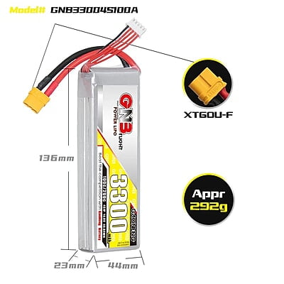 GNB 3300mAh 4S1P 14.8V 100C Lipo Battery GNB 3300mAh 4S1P 14.8V 100C Lipo Battery