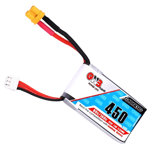 GNB 450mAh 2S1P 7.4V 80C Square Type Lipo Battery GNB 450mAh 2S1P 7.4V 80C Square Type Lipo Battery