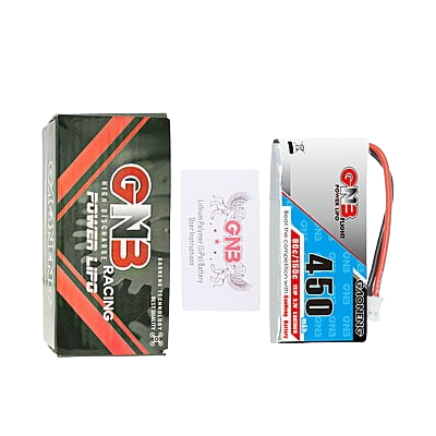 GNB 450mAh 1S1P 3.7V PH2.0 80C Square Type Lipo Battery GNB 450mAh 1S1P 3.7V PH2.0 80C Square Type Lipo Battery