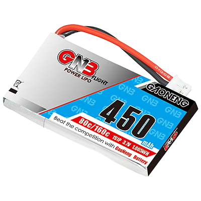 GNB 450mAh 1S1P 3.7V PH2.0 80C Square Type Lipo Battery GNB 450mAh 1S1P 3.7V PH2.0 80C Square Type Lipo Battery