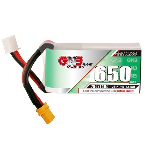 GNB 650mAh 2S1P 7.4V 70C Lipo Battery