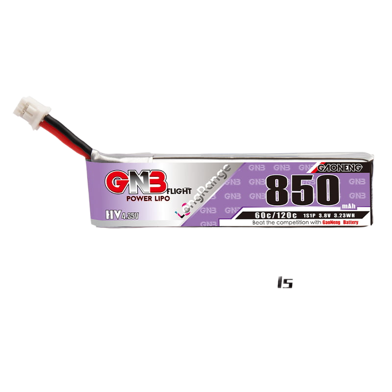 GNB 850mAh 1S1P 3.8V HV 60C PH2.0 Long Type Lipo Battery GNB 850mAh 1S1P 3.8V HV 60C PH2.0 Long Type Lipo Battery