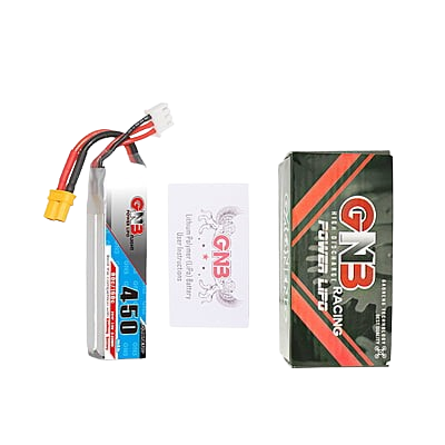 GNB 450mAh 2S1P 7.4V 80C Long Type Lipo Battery GNB 450mAh 2S1P 7.4V 80C Long Type Lipo Battery
