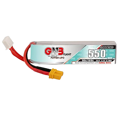 GNB 550mAh 3S1P 11.1V 90C Long Type Lipo Battery GNB 550mAh 3S1P 11.1V 90C Long Type Lipo Battery