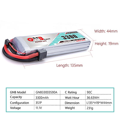 GNB-3300MAH 3S1P 11.1V 90C LIPO BATTERY GNB-3300MAH 3S1P 11.1V 90C LIPO BATTERY
