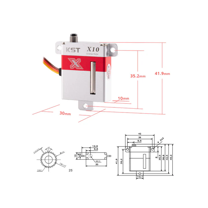 KST X10 V8.0 Digital Metal Gear Servo 10.8kg.cm KST X10 V8.0 Digital Metal Gear Servo 10.8kg.cm