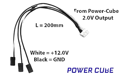 Mauch – Output Cable – 063 (12.0V / 1x C-M-6P + 3x JR / 200mm)